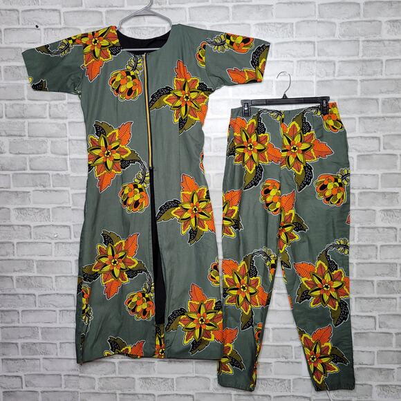 Vintage Handmade Floral 2 Piece Set, Tunic & Pants - Picture 1 of 9